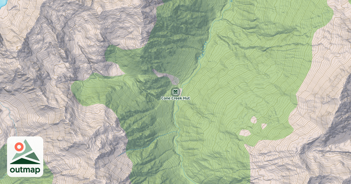 Map of Cone Creek Hut