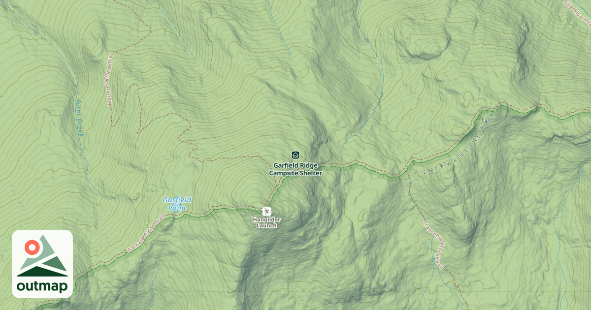 Map of Garfield Ridge Campsite Shelter