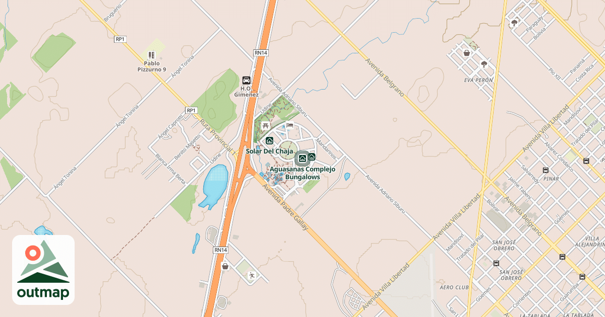 Map of Aguasanas Complejo Bungalows