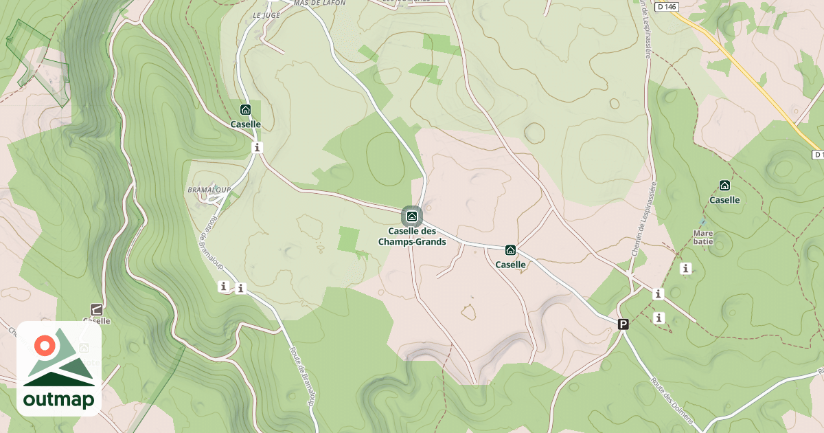 Map of Caselle des Champs-Grands