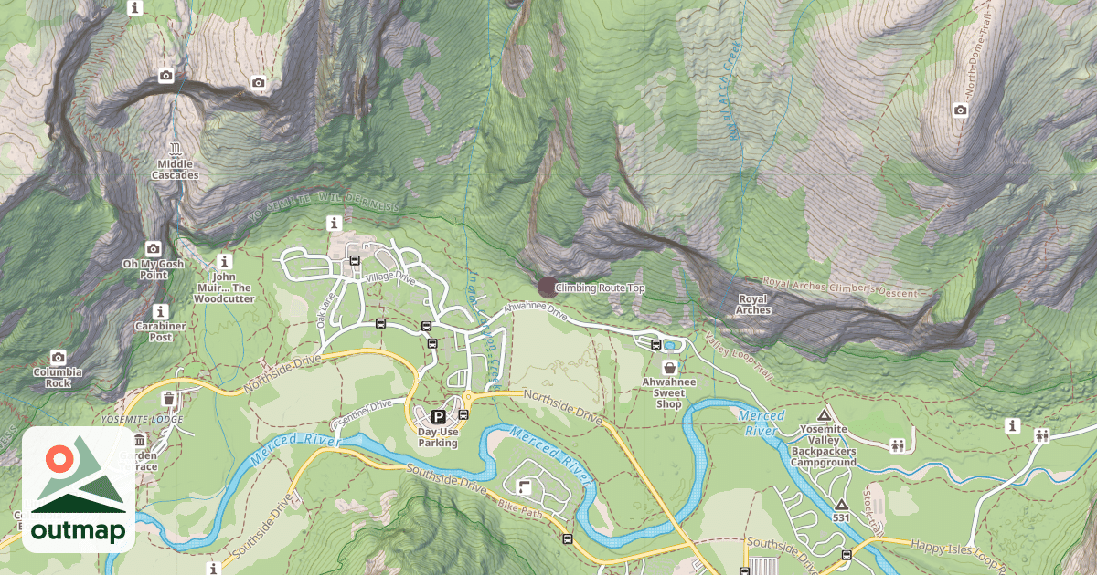 Map of Climbing Route Top
