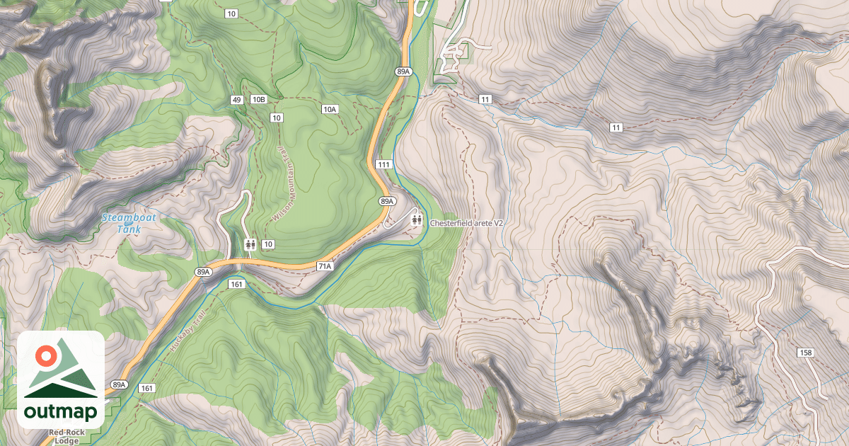 Map of Chesterfield arete