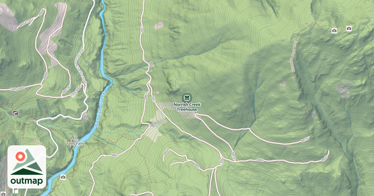 Map of Norrish Creek Treehouse