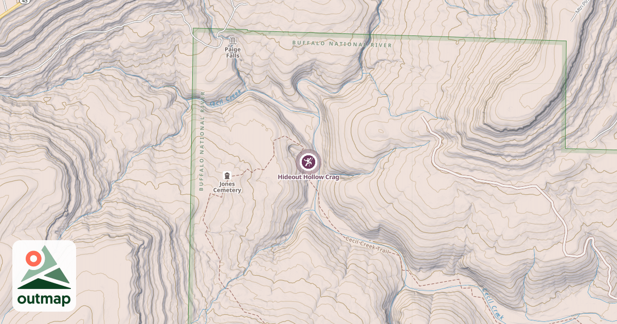 Map of Hideout Hollow Crag