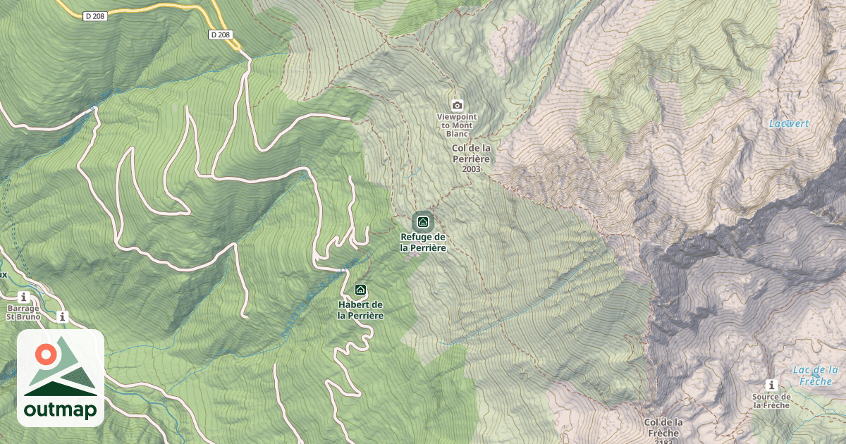 Map of Refuge de la Perrière