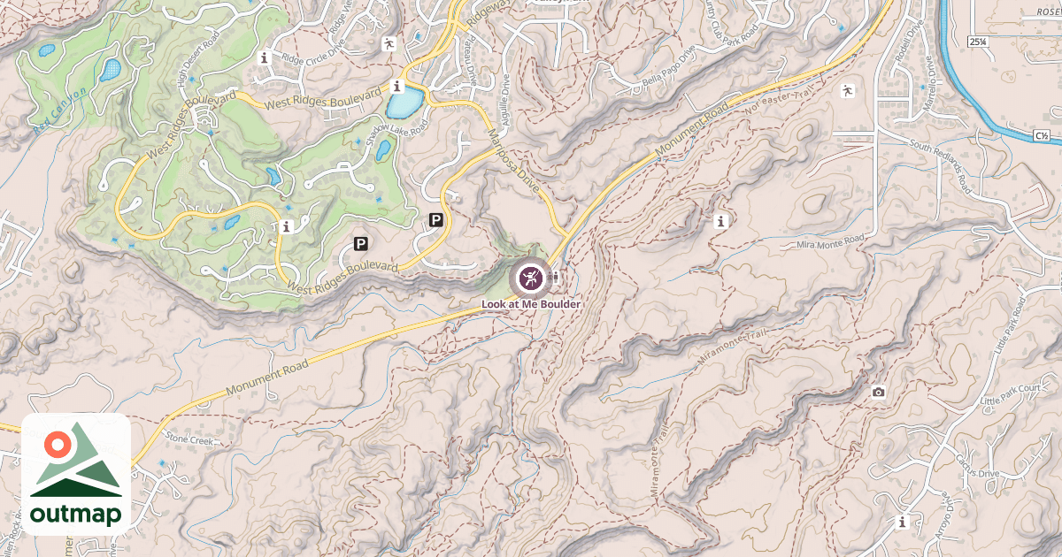 Map of Look at Me Boulder