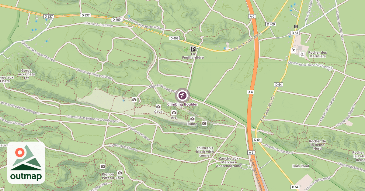Map of Climbing Boulder