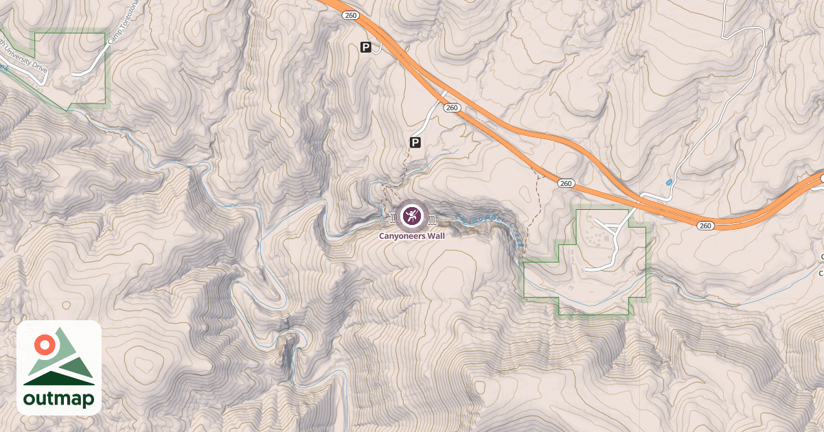 Map of Canyoneers Wall