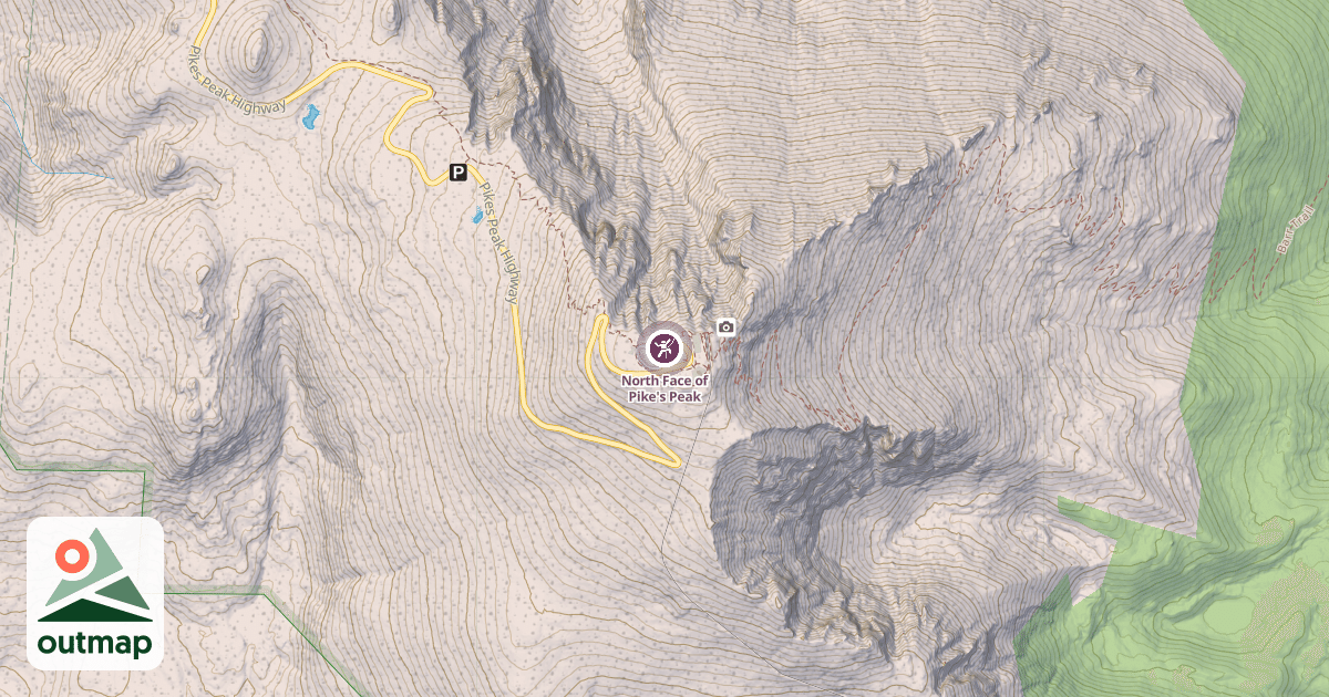 Map of North Face of Pike's Peak