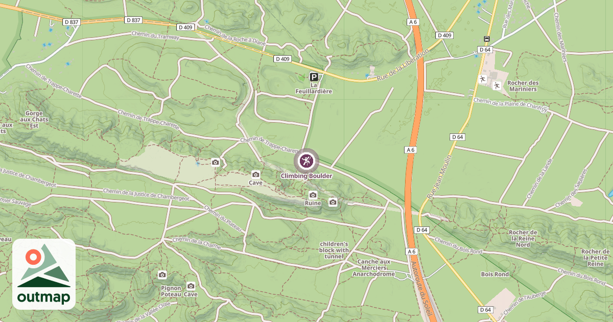 Map of Climbing Boulder
