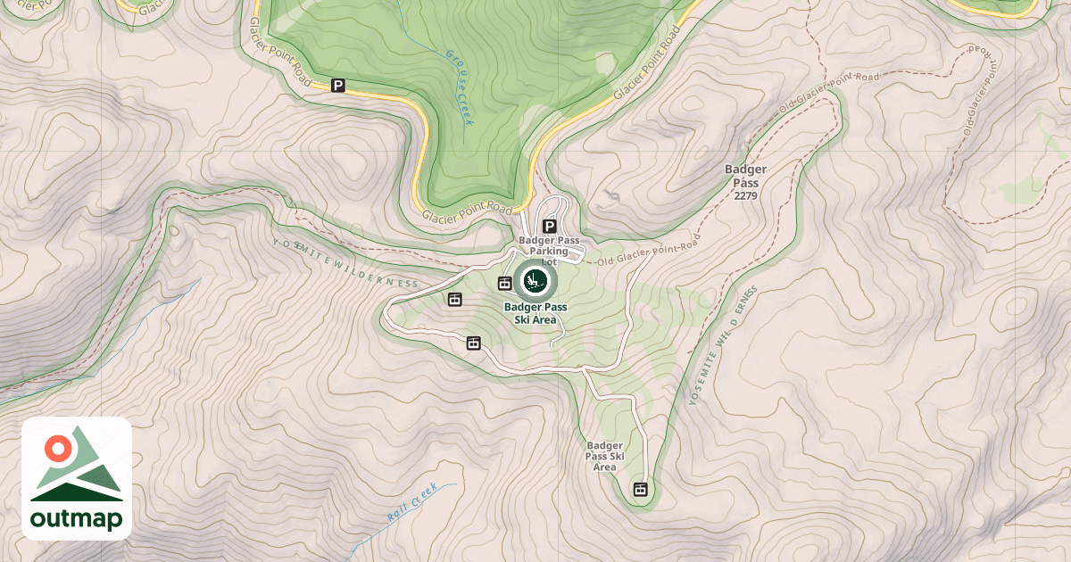 Map of Badger Pass Ski Area