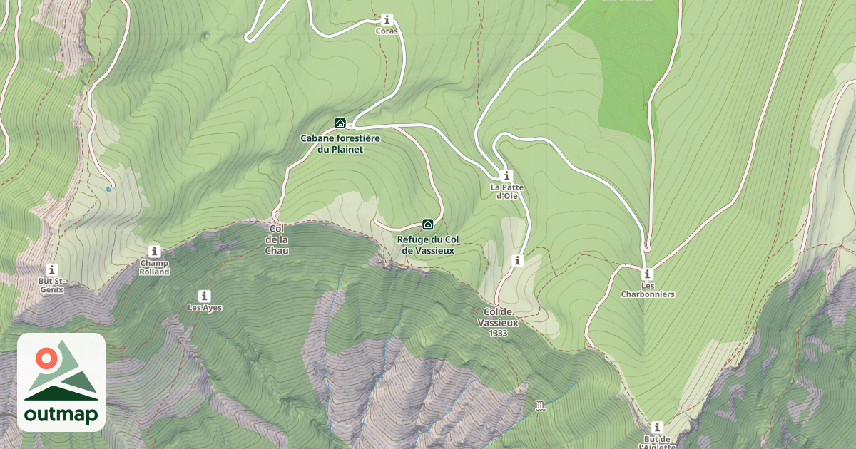 Map of Refuge du Col de Vassieux