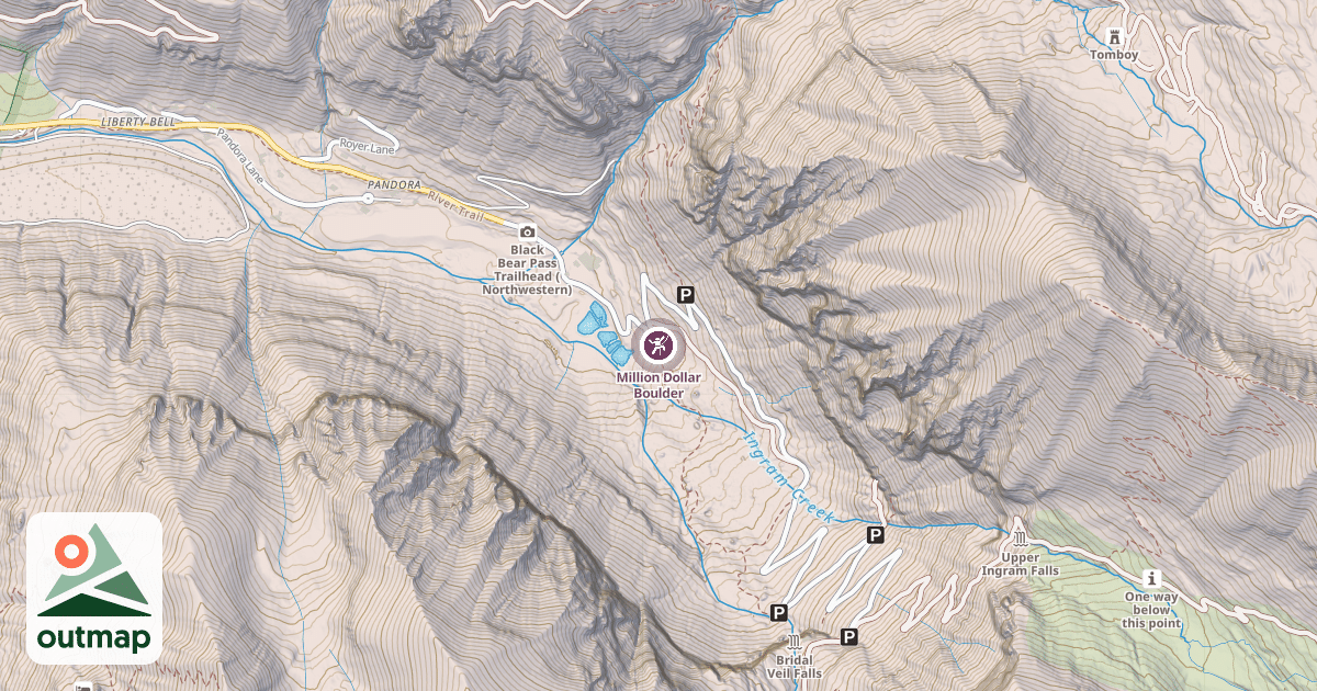 Map of Million Dollar Boulder