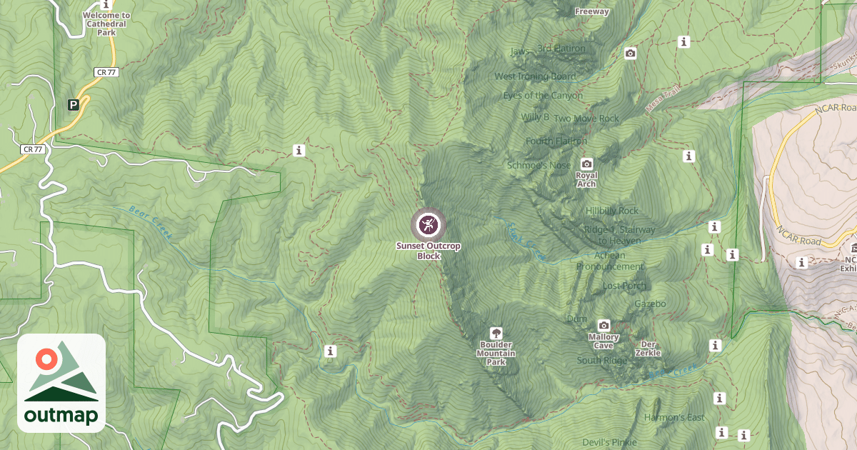 Map of Sunset Outcrop Block