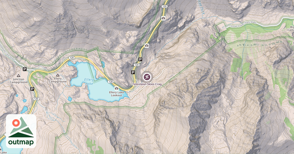 Map of Television Skies Crag