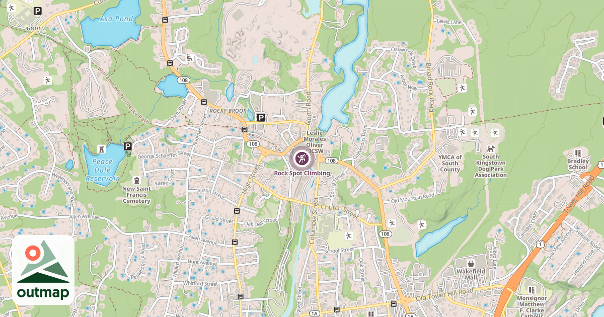 Map of Rock Spot Climbing