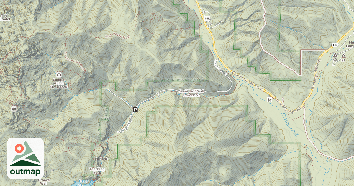 Map of Snake Bend Wall Traverse