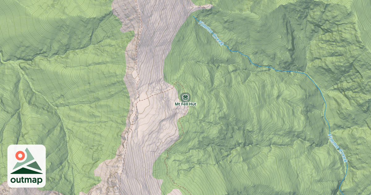 Map of Mt Fell Hut