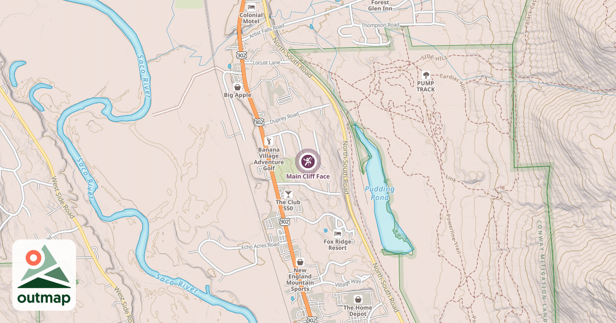 Map of Main Cliff Face