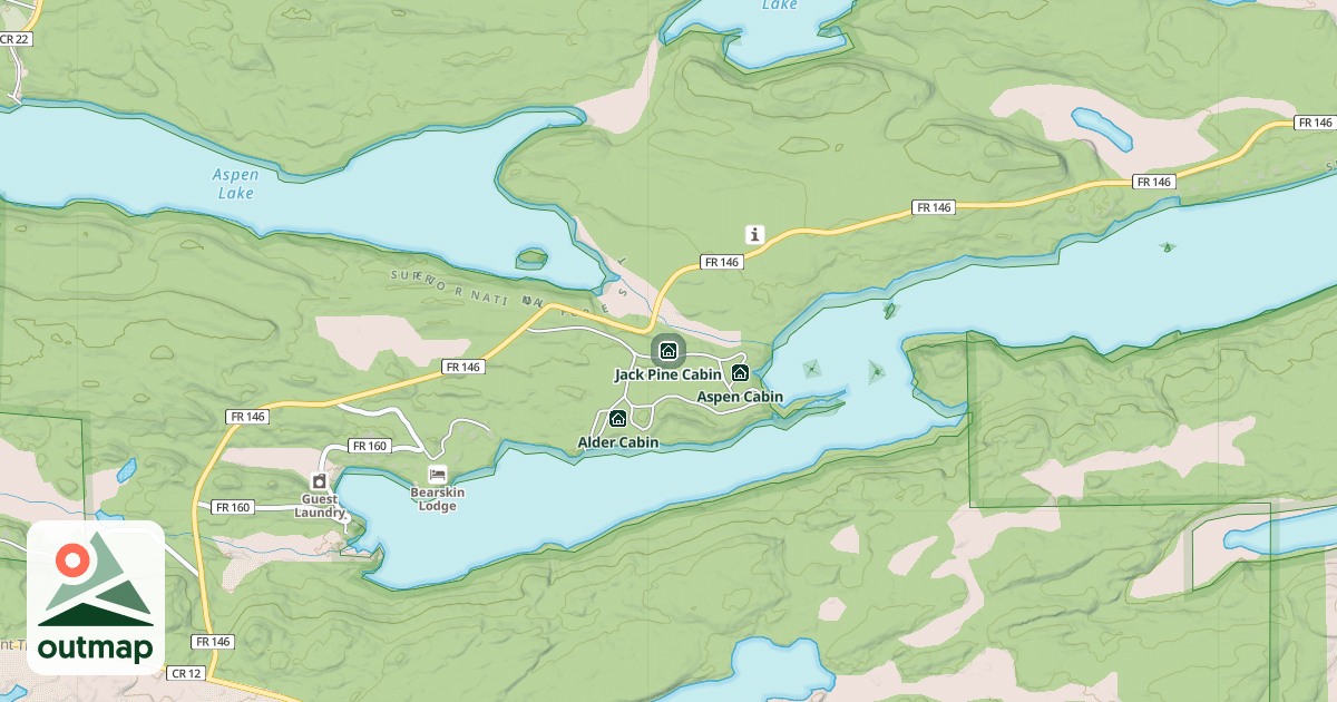 Map of Jack Pine Cabin