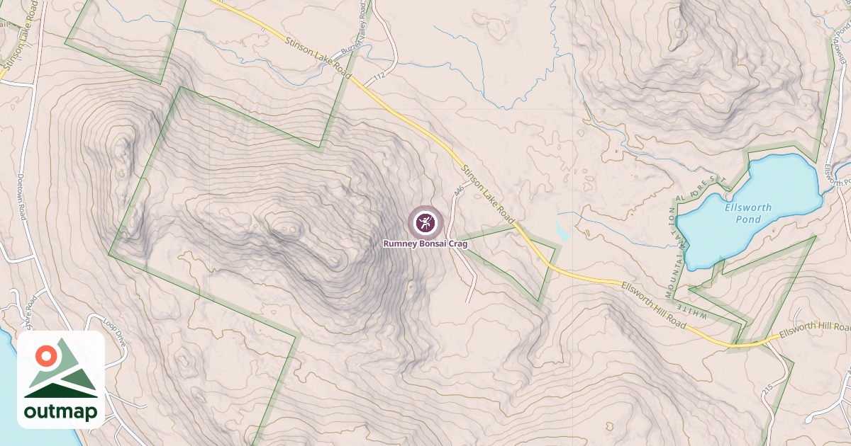 Map of Rumney Bonsai Crag