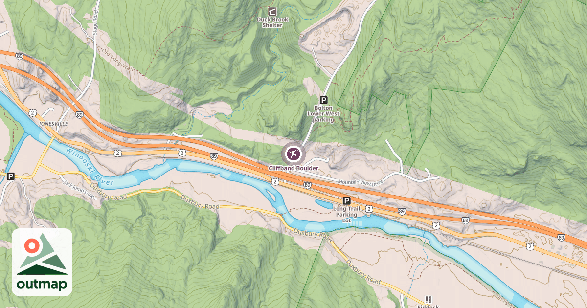Map of Cliffband Boulder