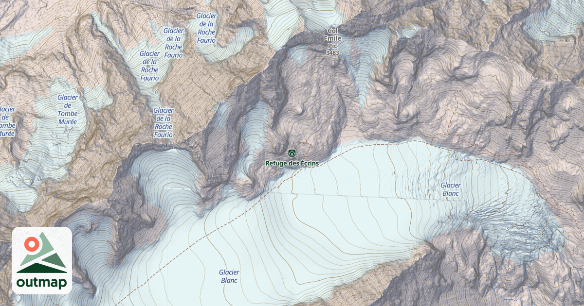Map of Refuge des Écrins