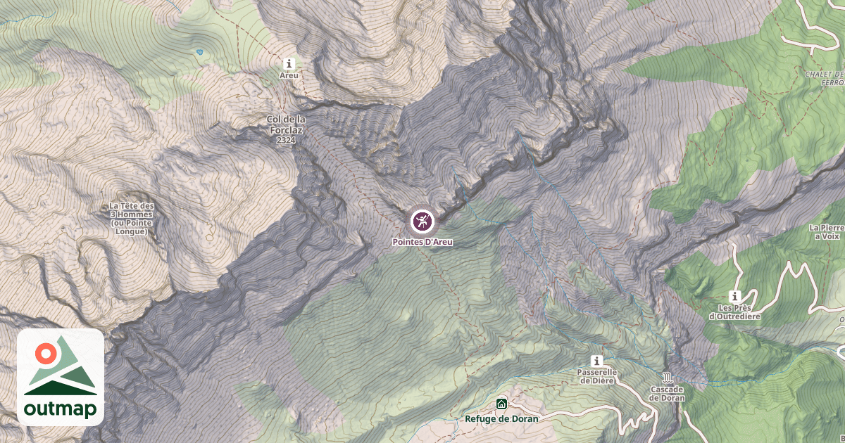 Map of Pointes D'Areu
