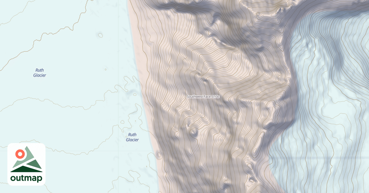 Map of Southwest Face