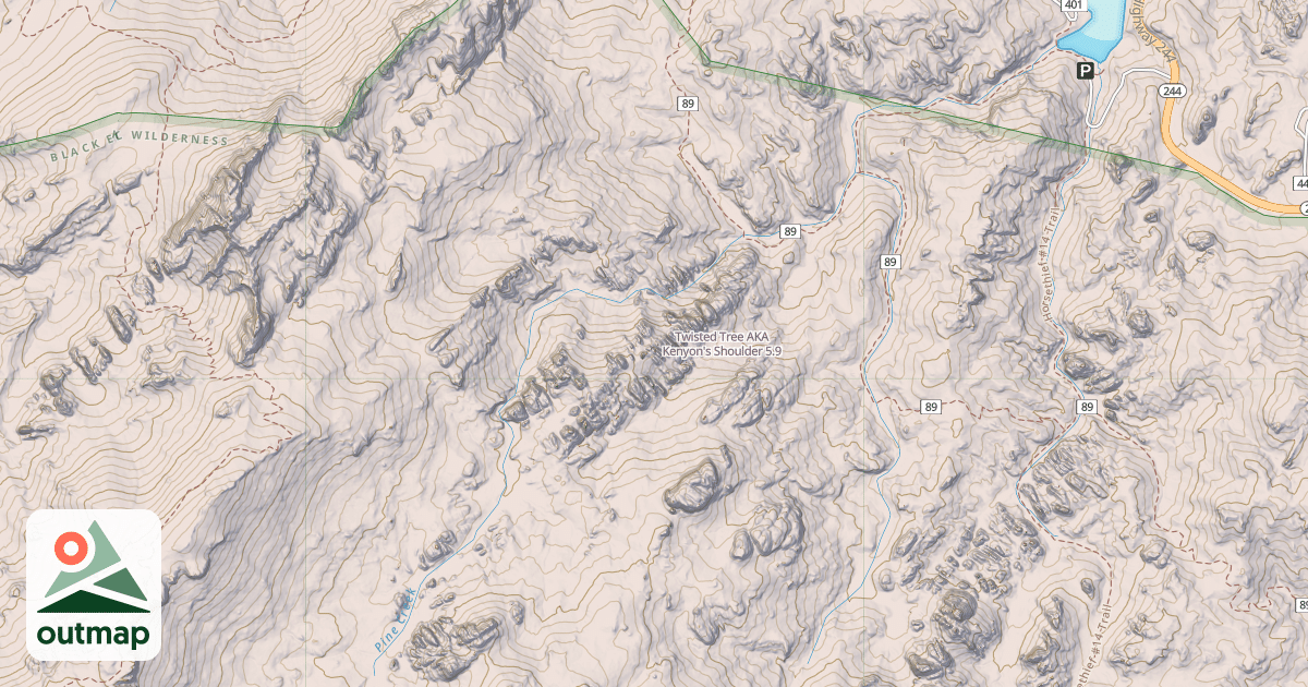 Map of Twisted Tree AKA Kenyon's Shoulder