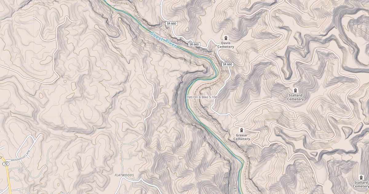 Map preview of Yeti On A Bike
