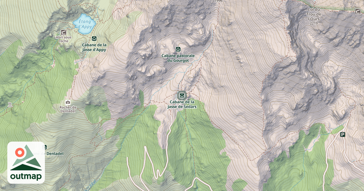 Map of Cabane de la Jasse de Sedars