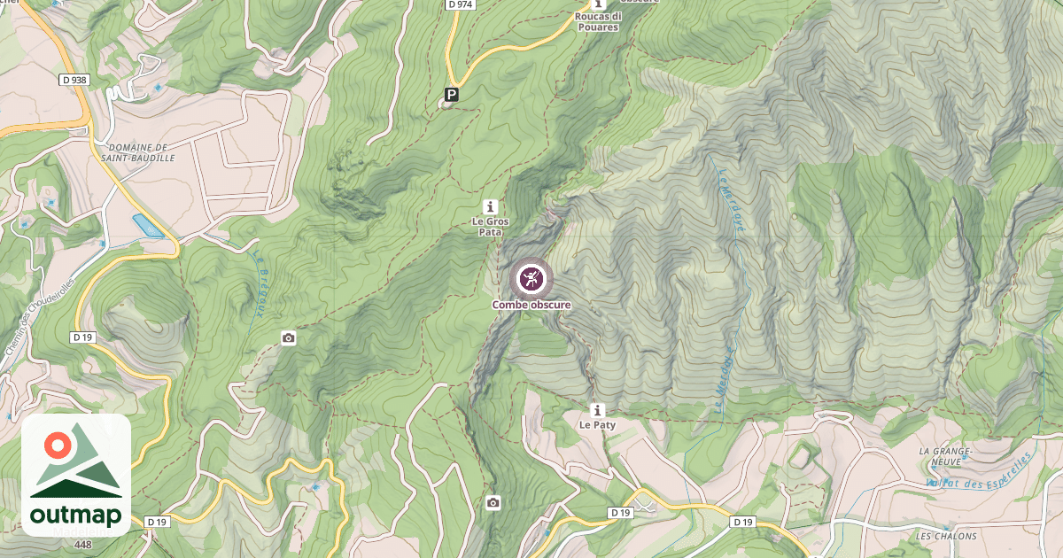 Map of Combe obscure