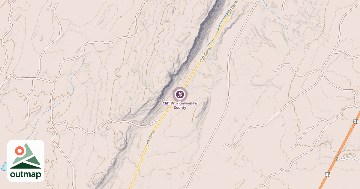 Map of Cliff Dr. - Keweenaw County