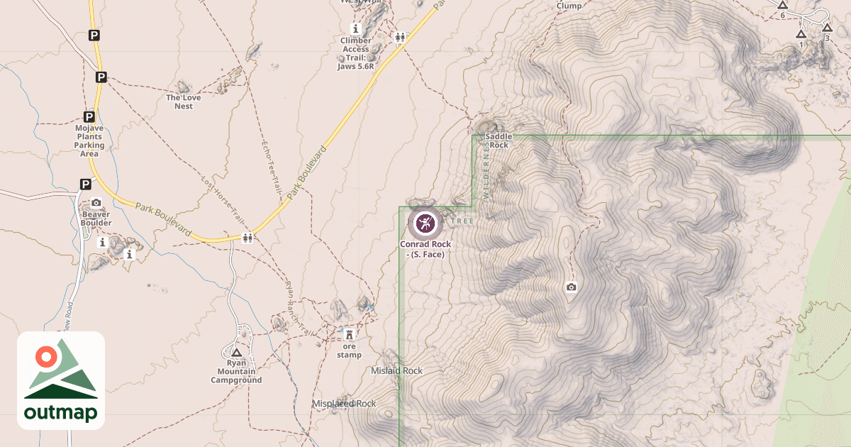 Map of Conrad Rock - (S. Face)