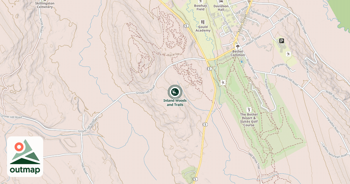 Map of Inland Woods and Trails