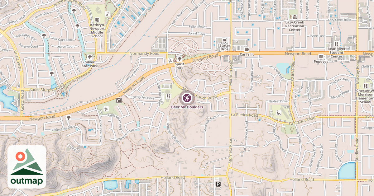 Map of Beer Me Boulders