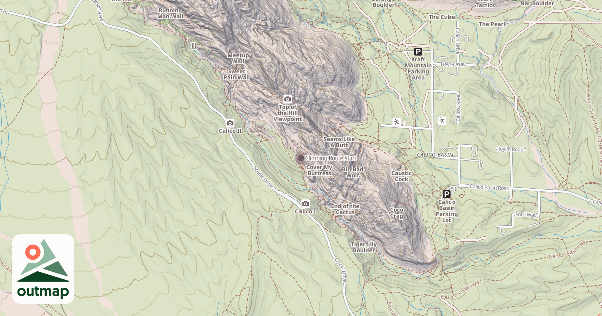 Map of Climbing Route Start