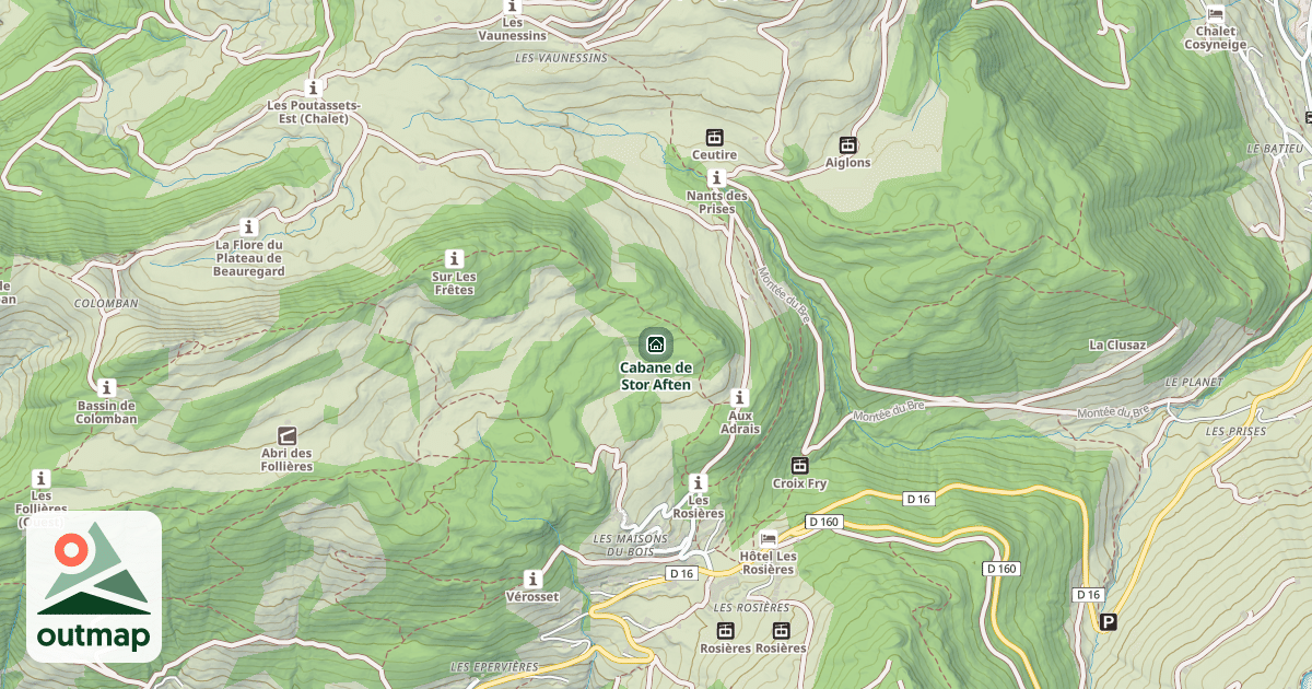 Map of Cabane de Stor Aften