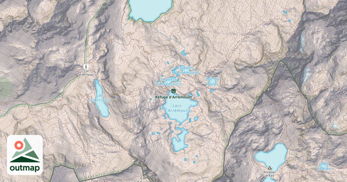 Map of Refuge d'Arrémoulit