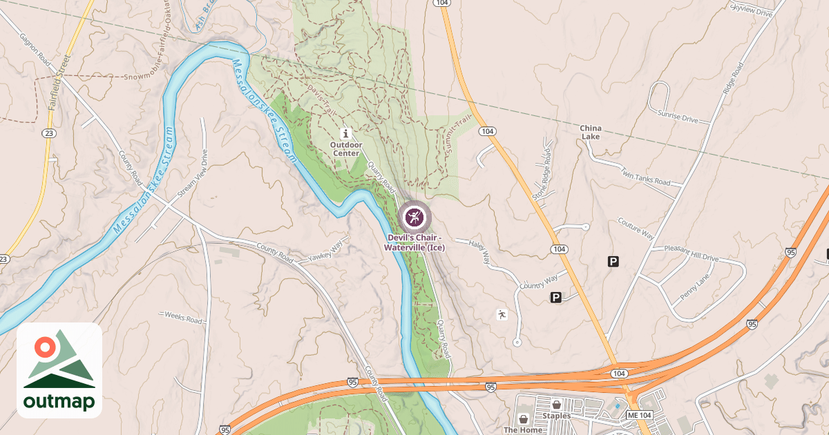 Map of Devil's Chair - Waterville (Ice)