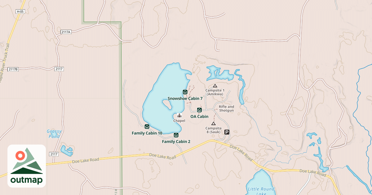 Map of Snowshoe Cabin 2