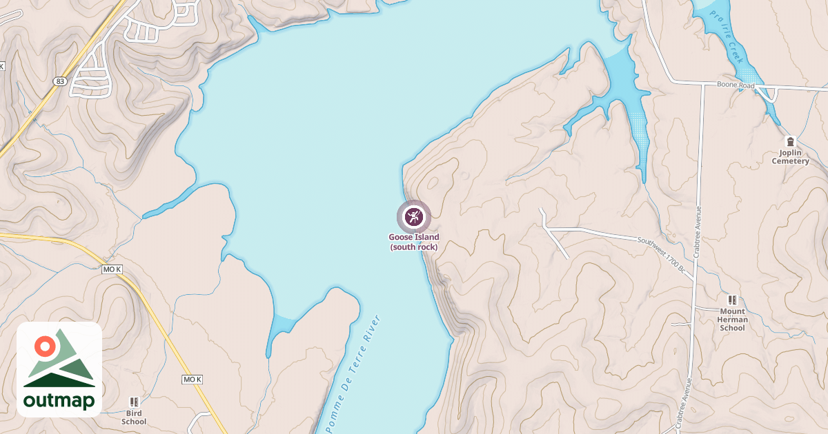 Map of Goose Island (south rock)