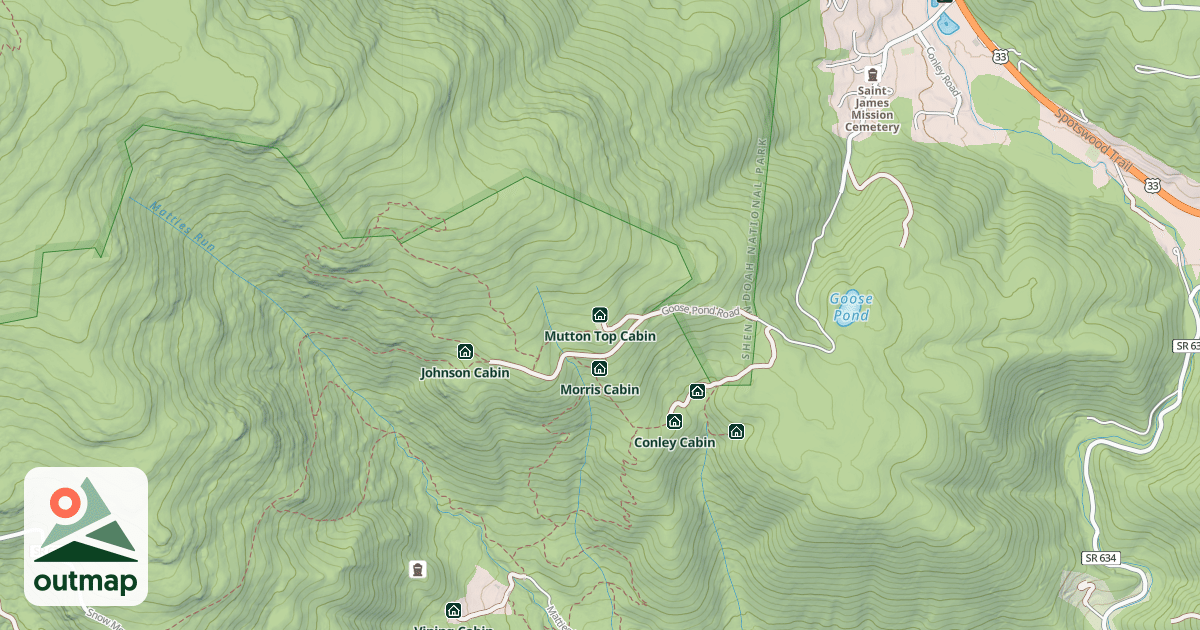 Map of Mutton Top Cabin