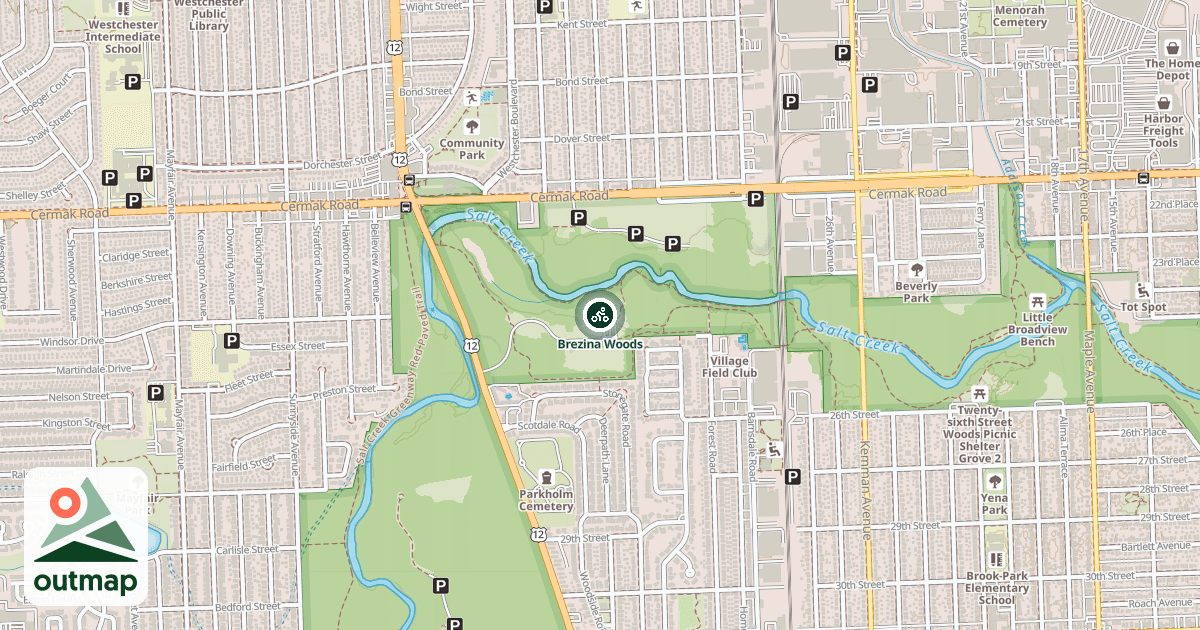 Map of Brezina Woods