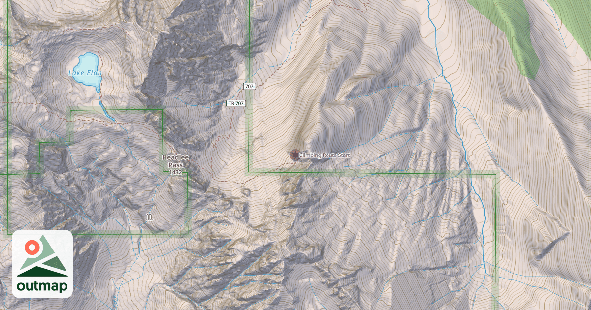Map of Climbing Route Start
