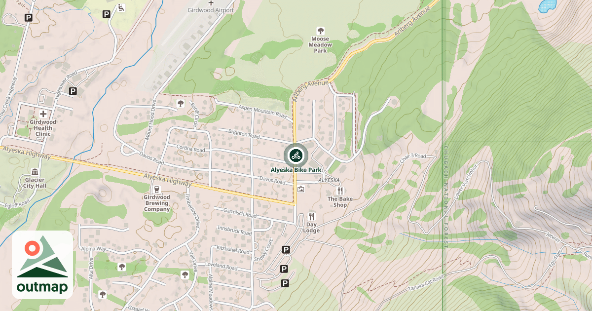 Map of Alyeska Bike Park