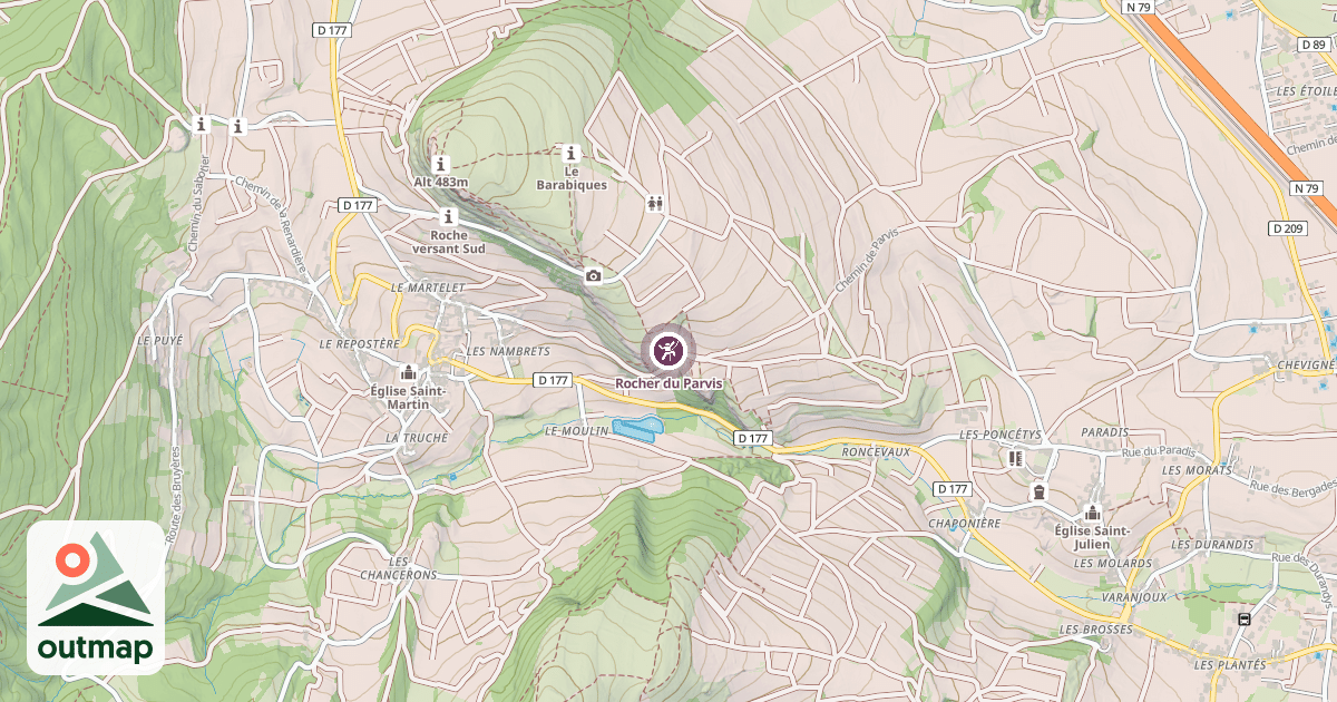 Map of Rocher du Parvis