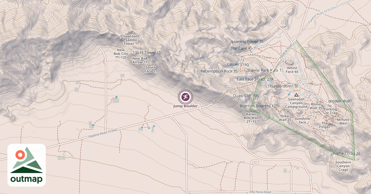 Map of Jump Boulder