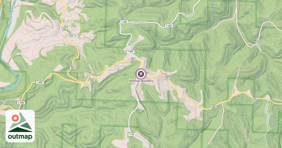 Map of Hohman Boulders